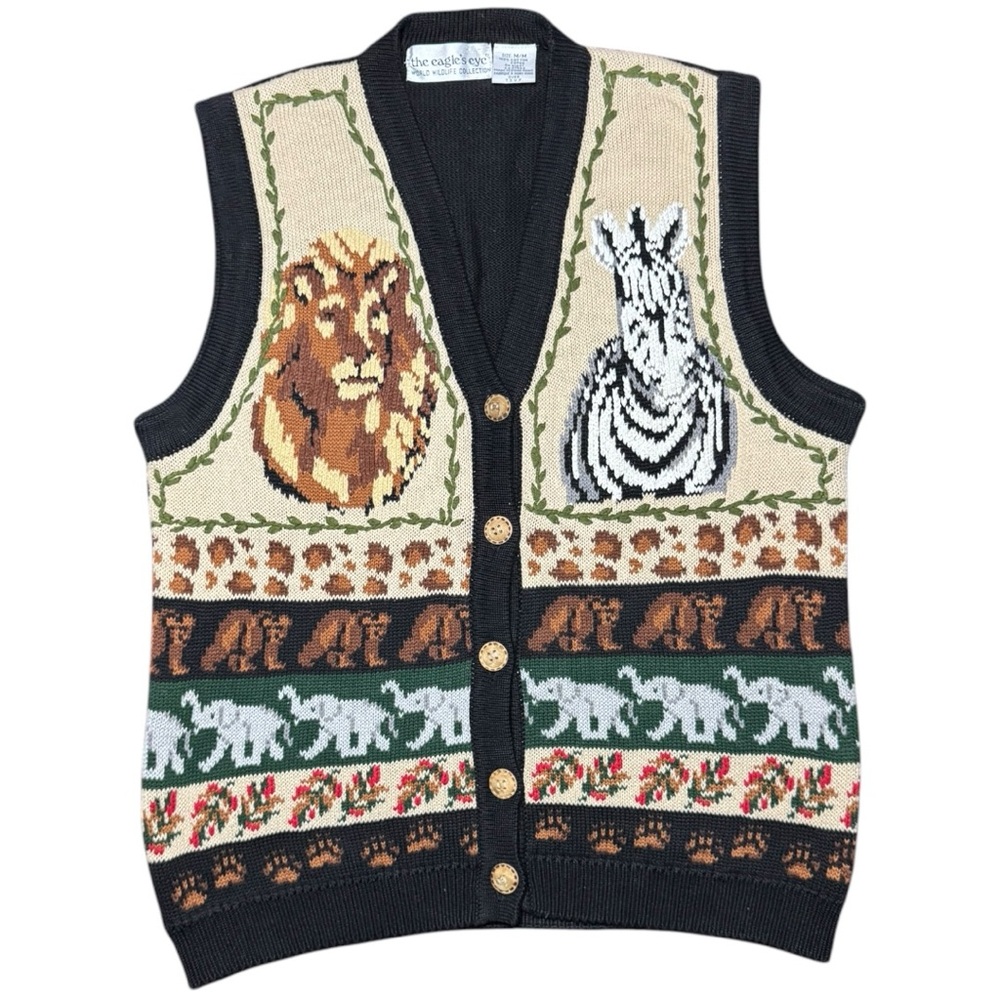 The Eagle's Eye World Wildlife Collection Safari Embroidered Vintage Vest